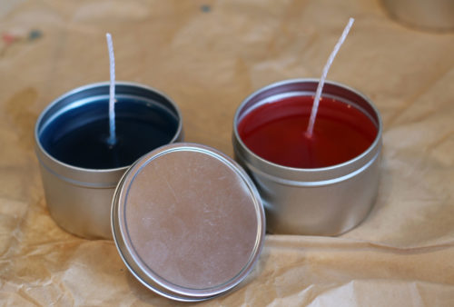 candles in tins
